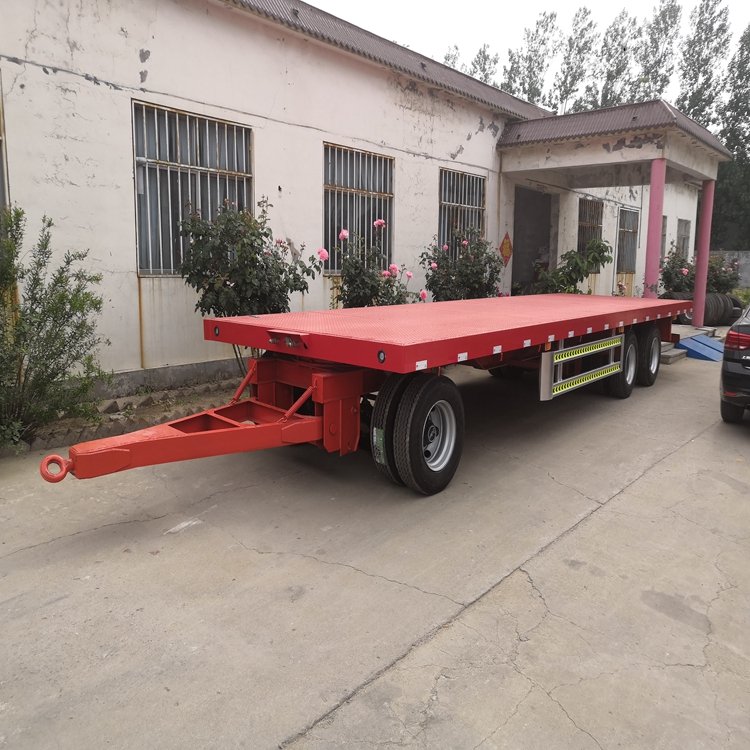 全挂低平板拖车尺寸 平板拖车生产 中置轴挂车房车